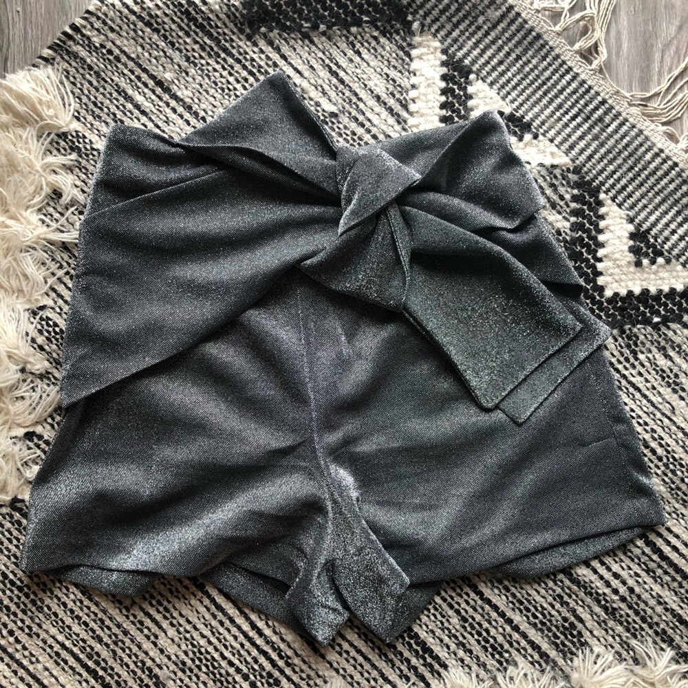 Zara Metallic Short with Bow Belt